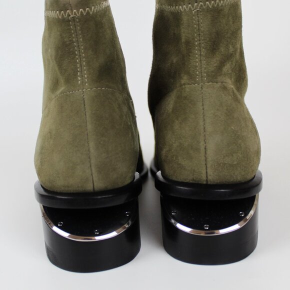 NEW RARE ALEXANDER WANG Kori Suede Bootie – Cutout Heel Ankle Boot - Picture 8 of 10
